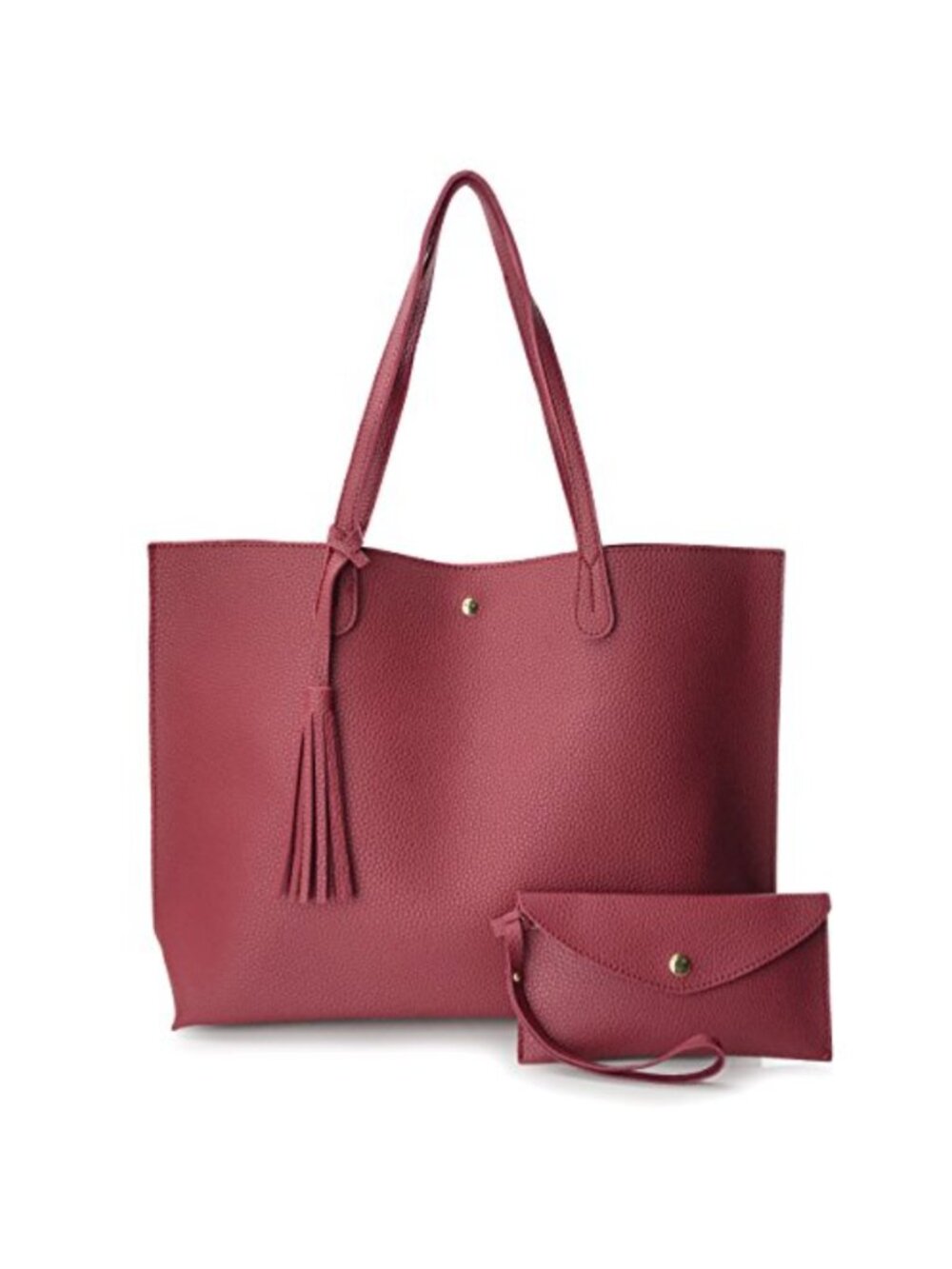 Minimalist Pebbled Faux Leather Tote Shoulder Handbag
